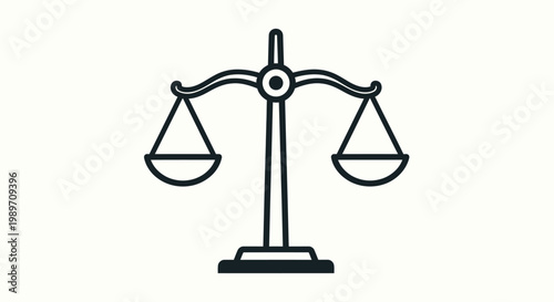 Black and white balance scale icon.