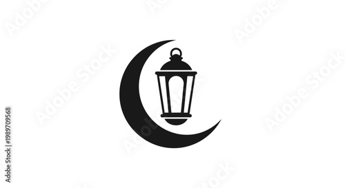 Crescent Moon with Lantern Icon.