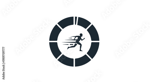 Running Man in Circular Motion Logo.