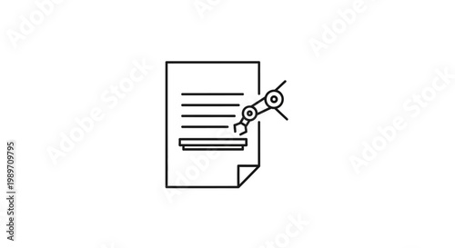 Scissors cutting a paper document.