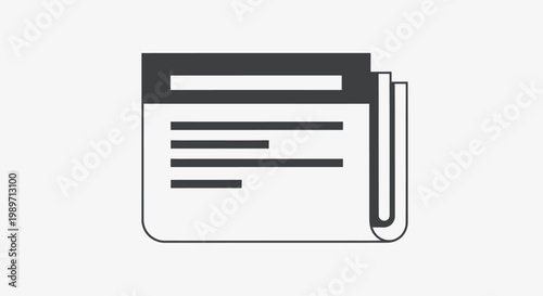 Simple Document Icon with Lines.