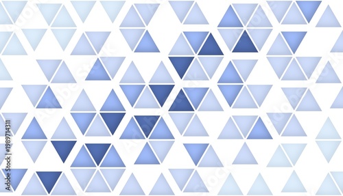 Canvas Print Blue triangles on white background. Geometric wallpaper
