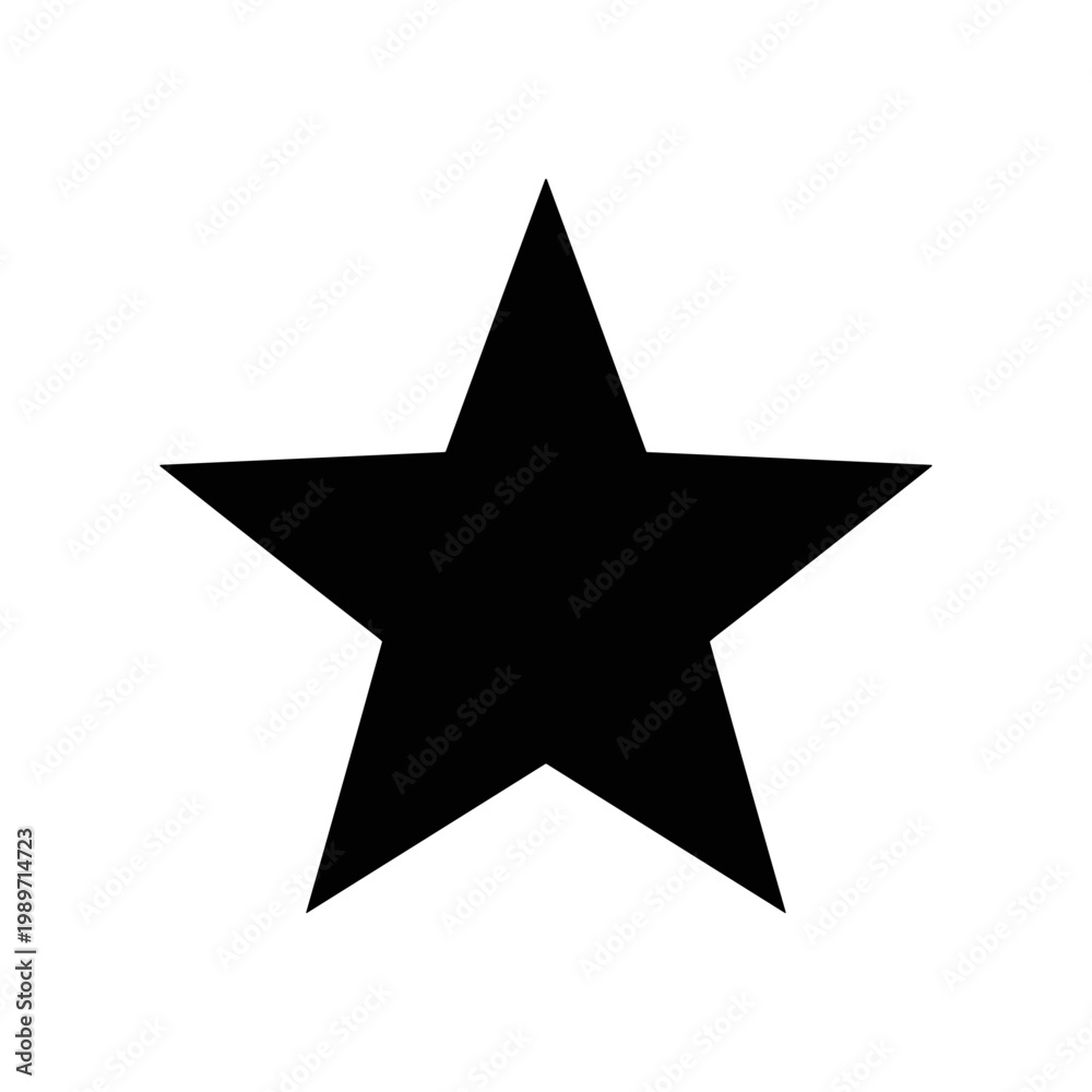 Fototapeta premium A classic five-pointed star shape in black against a white background