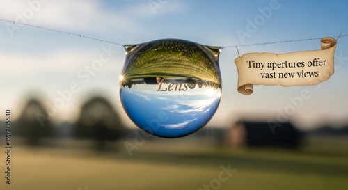 Perfect Water Droplet Reflecting Landscape Photography