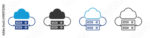 cloud backup icon set multiple style collection	
