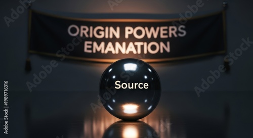 Polished Metal Sphere Labeled Source with Origin Emanation