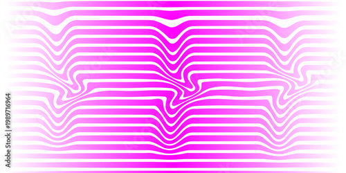 Vibrant abstract background featuring a clean horizontal grid of glowing magenta pink stripes on a crisp white field. modern design