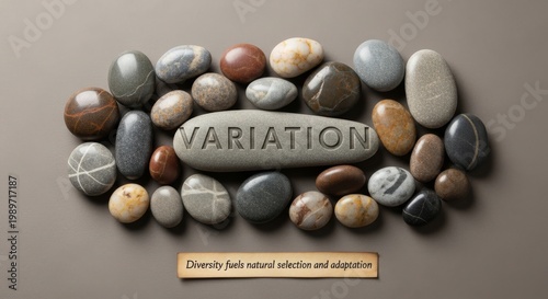 Polished river stones showcase the concept of variation
