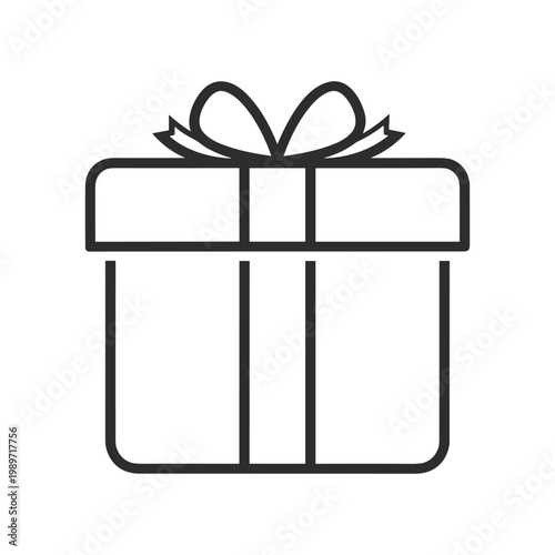 A classic gift box with a decorative bow on top ready for presentation