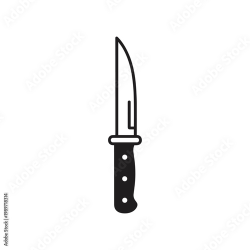 A sleek black handled utility knife with a curved blade