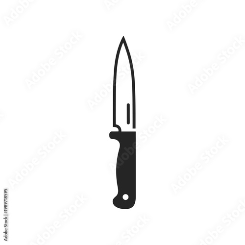 A sleek black-handled utility knife with a pointed blade silhouette.