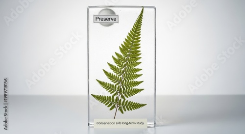 Preserved Fern Specimen in Clear Resin Block