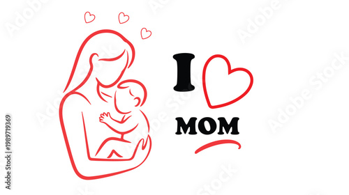 Copy
A loving mother holding her baby with hearts and affection