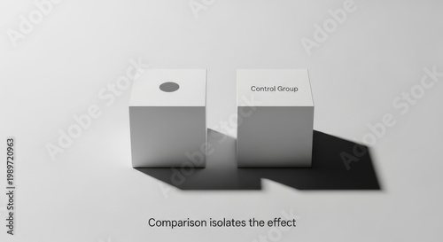 Two White Blocks Illustrating Control Group Concept