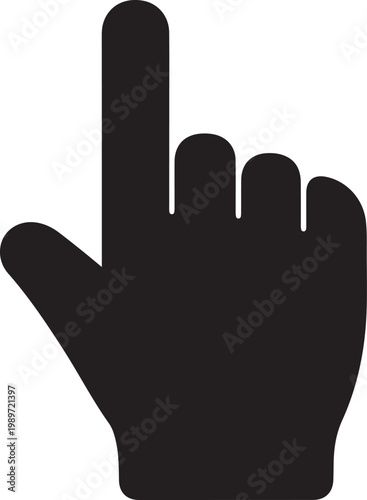 Black hand-shaped cursor style hand cursor black computer cursor