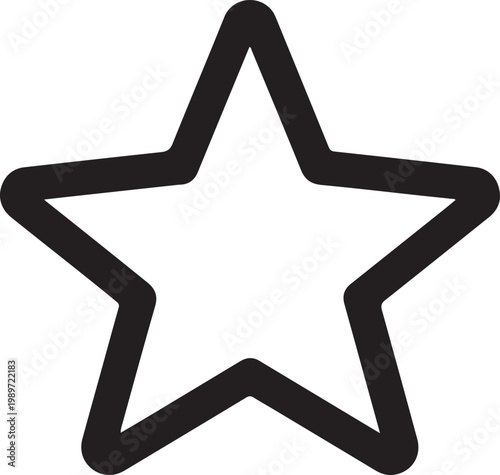 Bold black five-point star thick outline, style black star