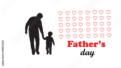 A heartwarming illustration of a father and child celebrating Father's Day