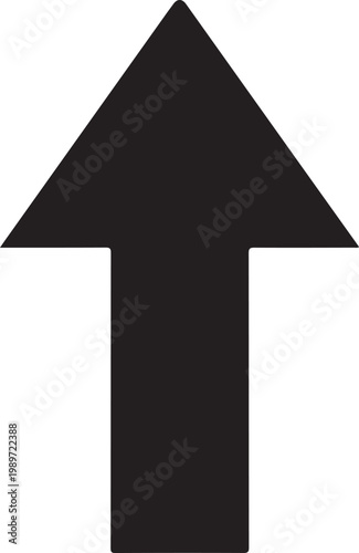 Minimal black upward-pointing arrow style black arrow