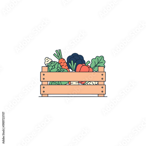 Fresh Vegetables in a Crate.