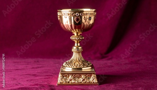 Golden Chalice with Ornate Engravings Showcasing Craftsmanship, Ceremony, and Luxury Photography Design