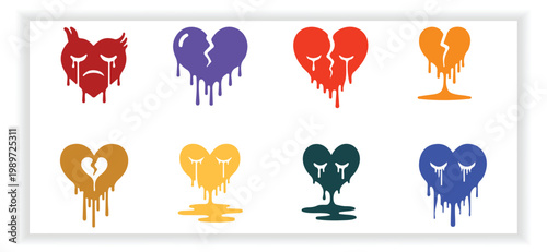 Melted Heart Shapes Collection for Emotional and Romantic Design