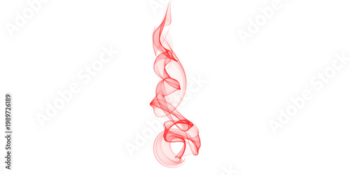 Red abstract smoke swirl on black background flowing wave energy trails digital art scarlet silk motion graphic imagery