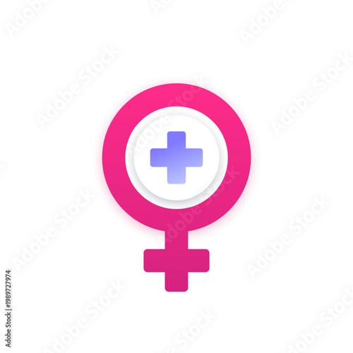 woman health vector design with medical cross
