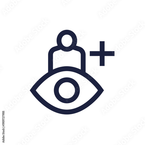 add viewer icon, line pictogram on white