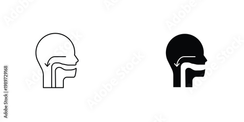 Swallowing reflex icon graphic design vector symbols. Best for Graphics