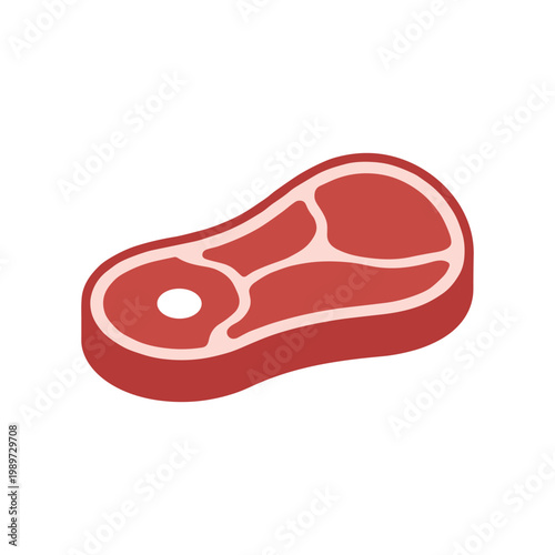 A cross-section of a cooked beef steak with visible layers and central hole.