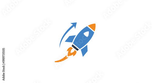 Rocket Ship Blasting Off Into Space.