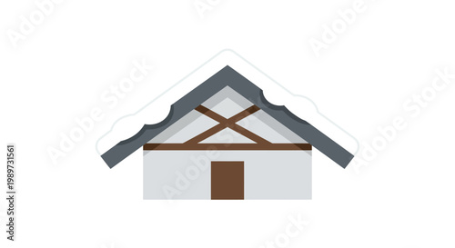 Roof of a small house.