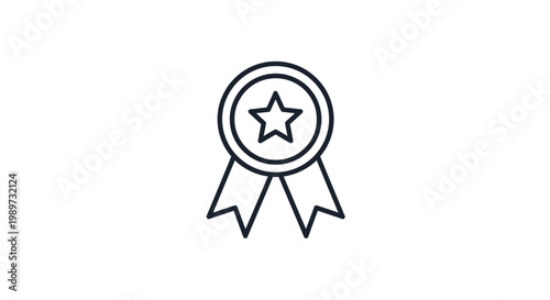 Ribbon star award icon symbol.