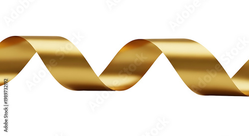 Golden wavy ribbon on black background