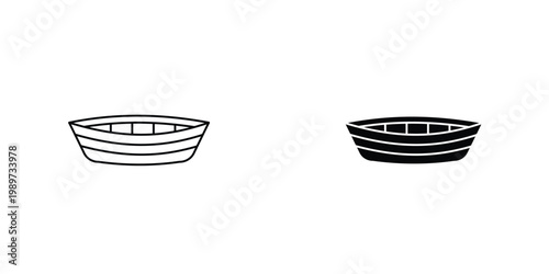 Wooden boat icon graphic design vector symbols. Best for Graphics