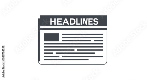 Newspaper with Headlines and Lines.