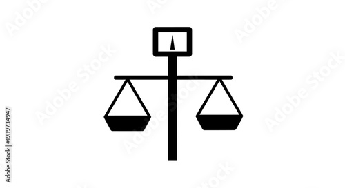 Black and white balance scale icon.