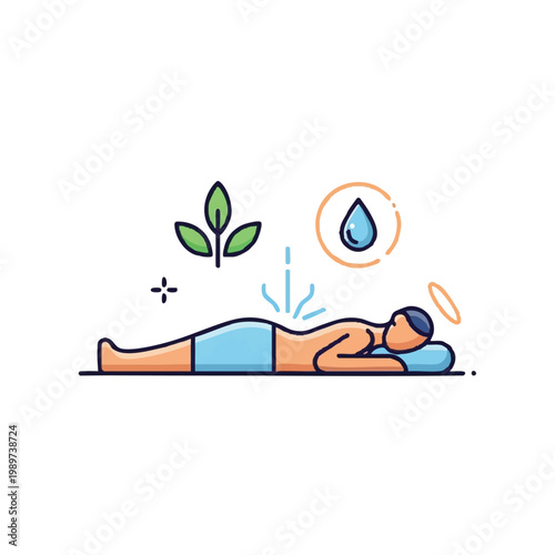 Person receiving therapeutic massage with herbal and water elements.
