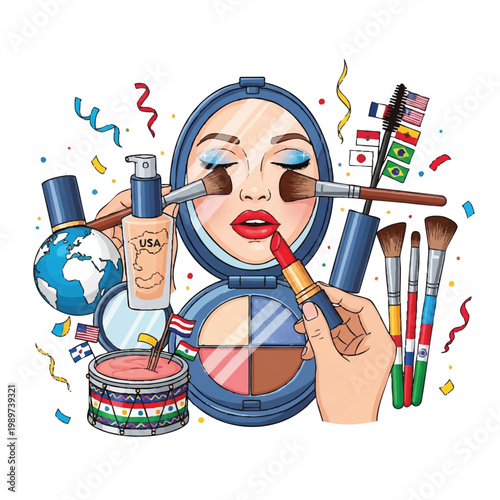 Global Beauty Products and Makeup Application Tools.