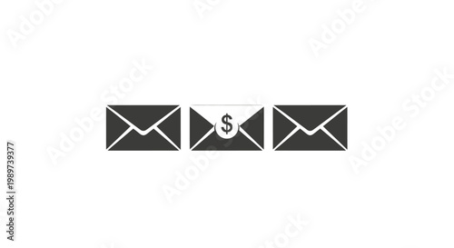 Money Mail Envelopes with Dollar.