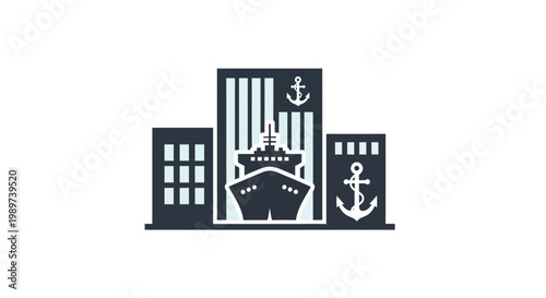 Nautical Anchor Ship Icon Set.