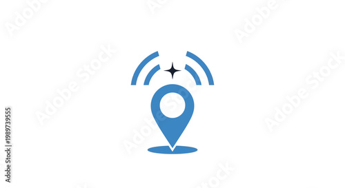 Navigation Location Icon with Signal.