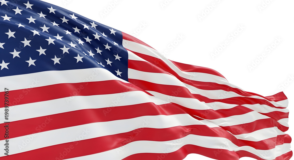 Fototapeta premium Waving american flag for memorial day patriotic symbol of remembrance and honor