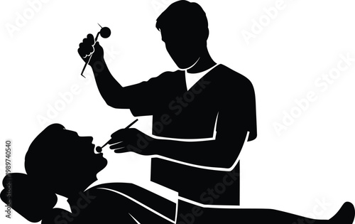 A barber trimming a customer's hair with traditional tools