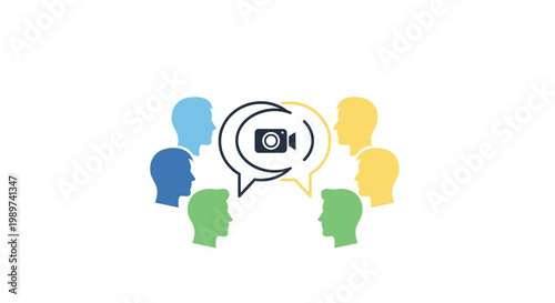 People Heads Talking Communication Concept.