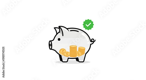 Piggy bank with gold coins inside.