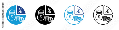 Tax icon set multiple style collection	
