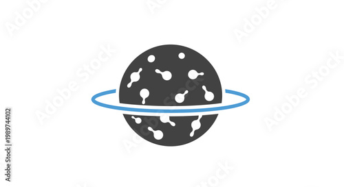 Saturn Planet with Blue Rings.