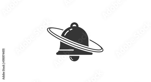 Saturn Styled Bell Icon Simple Design.