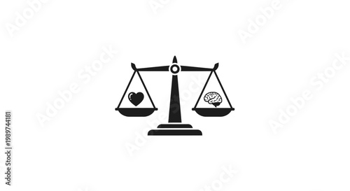 Scales with heart and brain symbols.